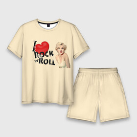 Мужской костюм с шортами 3D с принтом NOSTALGIA FOR ROCK AND ROLL в Новосибирске,  |  | love | marilyn monroe | любовь | музыка | мэрилин монро | рок н ролл