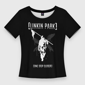Женская футболка 3D Slim с принтом Linkin Park One step closer в Новосибирске,  |  | Тематика изображения на принте: linkin park | альтернативный рок | линкин парк | лого | логотип | метал | ню метал | поп | поп рок | рок | рок группа | рэп метал | электроник рок