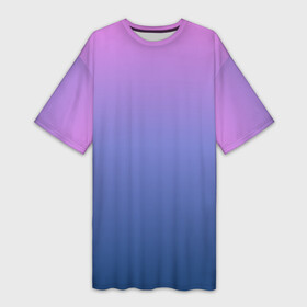Платье-футболка 3D с принтом PINK BLUE GRADIENT  ГРАДИЕНТ в Новосибирске,  |  | Тематика изображения на принте: базовая | базовый | без дизайна | без лишнего | голубого | градиент | градиенты | малиновый | на каждый день | на лето | розово синий | розового | розовый | синего | синий | фиолетового | фиолетовый