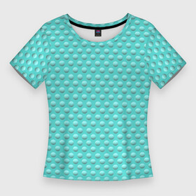Женская футболка 3D Slim с принтом Бирюзовый горошек 3д в Новосибирске,  |  | 3д | бирюзовый | в тренде | горох | горошек | сфера | шар