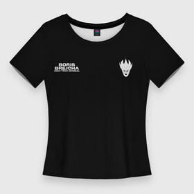 Женская футболка 3D Slim с принтом c логотипом Boris Brejcha в Новосибирске,  |  | boris brecha | boris brejcha | brecha | brejcha | dj | борис брежша | борис брейча | борис брейша | борис бреча | брежча | брейча | брейша | бреча | музыка | техно