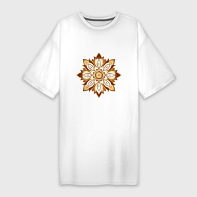 Платье-футболка хлопок с принтом Цветок мандала в Новосибирске,  |  | веган | зож | йога | лепестки | мантра | медитация | цветок | чакры | эзотерика