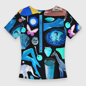 Женская футболка 3D Slim с принтом Underground pattern  Fashion 2099 в Новосибирске,  |  | butterfly | cherry | diamond | elephant | eye | fashion | flower | giraffe | lips | pattern | shell | underground | бабочка | бриллиант | вишня | глаз | жираф | мода | ракушка | слон | узор | цветок