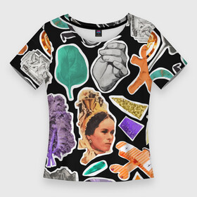 Женская футболка 3D Slim с принтом Underground pattern  Fashion trend в Новосибирске,  |  | dagger | face | fashion | girl | leaf | mountains | pattern | plane | rock climber | trend | underground | андеграунд | горы | девушка | кинжал | лист | лицо | мода | очки | паттерн | самолёт | скалолаз | тренд