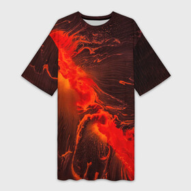 Платье-футболка 3D с принтом Красный огненный след в Новосибирске,  |  | ад | апокалипсис | вселенная | вспышка | галактика | космос | красный | мрак | ночь | огонь | пламя | полоса | след | темнота | туманность | ужас | хоррор | черная дыра