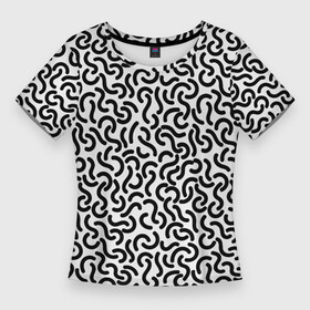 Женская футболка 3D Slim с принтом Органические Закруглённые Линии в Новосибирске,  |  | abstraction | figure | geometry | isometric | pattern | shape | абстракция | геометрия | закруглённые | изометрический | линии | узор | фигура | форма