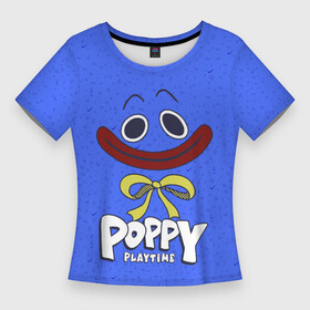 Женская футболка 3D Slim с принтом Poppy Playtime Huggy Wuggy в Новосибирске,  |  | horror | huggy | kissy | playtime | poppy | poppy playtime | wuggy | вагги | поппи | ужас | хагги