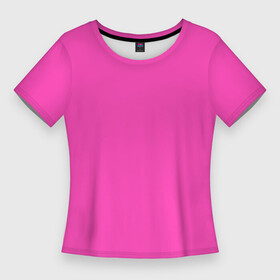 Женская футболка 3D Slim с принтом Яркий розовый из фильма Барби в Новосибирске,  |  | костюм из фильма барби | розовый цвет | фильм барби | яркий розовый | ярко розовый цвет