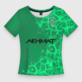 Женская футболка 3D Slim с принтом Фанат ФК Ахмат в Новосибирске,  |  | ahmat | akhmat | ахмад | ахмат | ахмат сила | кадыров | рамзан | чеченский клуб | чечня