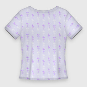 Женская футболка 3D Slim с принтом Нежная лаванда паттерн в Новосибирске,  |  | lavender | ботаника | лаванда | лиловый | нежный принт | паттерн | природа | растения | садовые растения | фиолетовый