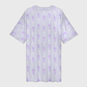 Платье-футболка 3D с принтом Нежная лаванда паттерн в Новосибирске,  |  | lavender | ботаника | лаванда | лиловый | нежный принт | паттерн | природа | растения | садовые растения | фиолетовый