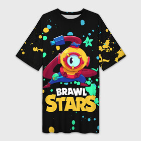 Платье-футболка 3D с принтом Otis Brawl Stars в Новосибирске,  |  | brawl stars | faraotis | otis | otis brawl stars | бравл старс | отис | отис бравл старс | фараотис