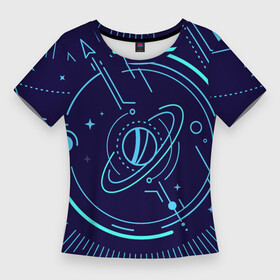 Женская футболка 3D Slim с принтом Абстрактный Космос из Линии в Новосибирске,  |  | abstraction | figure | geometry | isometric | pattern | shape | space | абстракция | геометрия | изометрический | космос | узор | фигура | форма