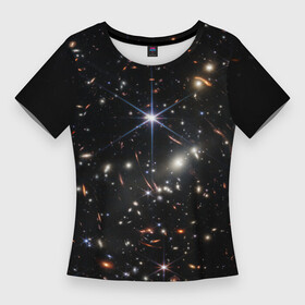 Женская футболка 3D Slim с принтом Новое изображение ранней вселенной от Джеймса Уэбба в Новосибирске,  |  | james webb telescope | nasa | space | universe | вселенная | галактика | зведы | звездное небо | звезды в космосе | изображение ранней вселенной | космос | наса | телескоп джеймс уэбб | фото вселенная | фото космос