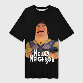 Платье-футболка 3D с принтом Привет сосед  Hello Neighbor в Новосибирске,  |  | hello neighbor | видеоигра | игра | привет сосед | сосед | теодор питерсон