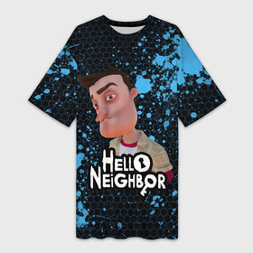 Платье-футболка 3D с принтом Hello Neighbor  Привет сосед  Ник Рот в Новосибирске,  |  | Тематика изображения на принте: hello neighbor | видеоигра | игра | ник рот | привет сосед | сосед | теодор питерсон