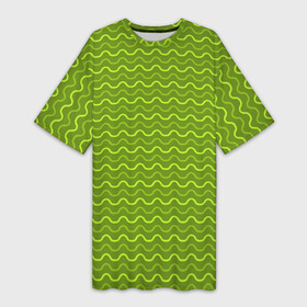 Платье-футболка 3D с принтом Зеленые светлые и темные волнистые полосы в Новосибирске,  |  | Тематика изображения на принте: абстрактные | абстракция | геометрия | классика | классические | нейтральные | спокойные | узор | узоры