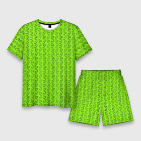 Мужской костюм с шортами 3D с принтом Зеленые узоры в виде листочков в Новосибирске,  |  | абстрактные | абстракция | геометрия | классика | классические | нейтральные | спокойные | узор | узоры