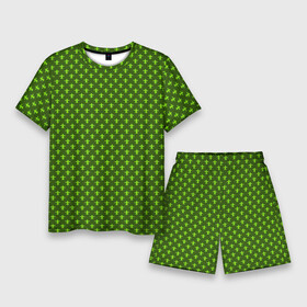 Мужской костюм с шортами 3D с принтом Зеленый узоры крестиком в Новосибирске,  |  | Тематика изображения на принте: абстрактные | абстракция | геометрия | классика | классические | нейтральные | спокойные | узор | узоры