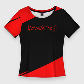 Женская футболка 3D Slim с принтом Evanescence  в красном цвете в Новосибирске,  |  | evanescence | punk | rock | альтернативный хип хоп | группа | инди поп | музыка | музыкальное произведение | ноты | панк | регги | рок | синти поп