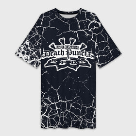 Платье-футболка 3D с принтом Five Finger Death Punch  текстура мелкие трещины в Новосибирске,  |  | 5fdp | 5фдп | ffdp | five finger death punch | metal | music | skeleton | sounds | метал | музыка | рок | череп