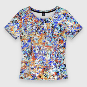Женская футболка 3D Slim с принтом Летний красочный паттерн в Новосибирске,  |  | color | fashion | impressionism | paint | pattern | splashes | summer | абстракция | брызги | импрессионизм | краска | лето | мода | паттерн | цвет