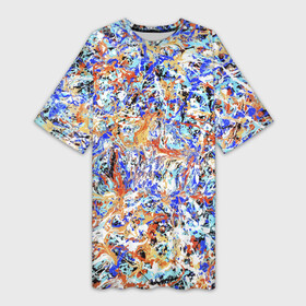 Платье-футболка 3D с принтом Летний красочный паттерн в Новосибирске,  |  | color | fashion | impressionism | paint | pattern | splashes | summer | абстракция | брызги | импрессионизм | краска | лето | мода | паттерн | цвет