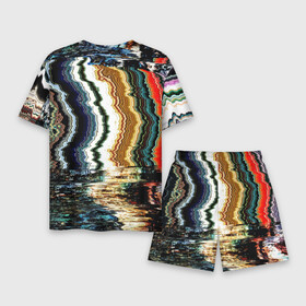 Мужской костюм с шортами 3D с принтом Glitch pattern  fashion trend в Новосибирске,  |  | abstraction | color | fashion | glitch | pattern | wave | абстракция | волна | глитч | мода | паттерн | цвет