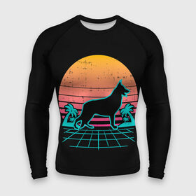 Мужской рашгард 3D с принтом Ретро Волк в Новосибирске,  |  | 80 | 90 | dog | mesh | night | palm trees | retro | sunset | wolf | волк | закат | ночь | пальмы | пес | ретро | сансет | сетка | собака