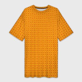 Платье-футболка 3D с принтом Оранжевые классические узоры в Новосибирске,  |  | абстрактные | классика | классические | нейтральные | спокойные | узор | узоры