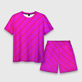 Мужской костюм с шортами 3D с принтом Розовый и фиолетовые линии в Новосибирске,  |  | абстрактные | геометрия | классика | классические | нейтральные | спокойные | узор | узоры