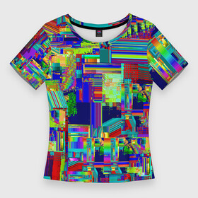 Женская футболка 3D Slim с принтом Vanguard fractal pattern в Новосибирске,  |  | abstraction | fashion | fractal | glitch | pattern | vanguard | абстракция | авангард | глитч | мода | паттерн | фрактал