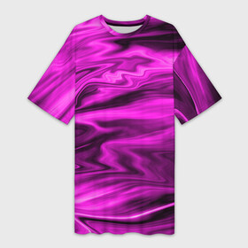 Платье-футболка 3D с принтом Розово пурпурный закат в Новосибирске,  |  | абстрактный узор | малиновый | мрамор | мраморный узор | пурпурный | пятна | разводы | размытый фон