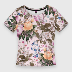 Женская футболка 3D Slim с принтом Цветы Неземные в Новосибирске,  |  | flowers | summer | букет | лето | природа | растение | сад | садоводство | флора | цветы