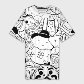Платье-футболка 3D с принтом ЯПОНСКИЕ ШТУЧКИ в Новосибирске,  |  | japan | асихара но накацукуни | государство япония | ниппон | нихон | ооясимагуни | страна восходящего солнца | япона | япония | японские | японские штучки