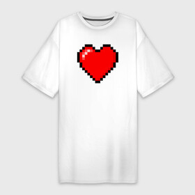 Платье-футболка хлопок с принтом Пиксельное сердце здоровье  Красный в Новосибирске,  |  | abstraction | art | artwork | colorful | colors | game | graphics | health | heart | meme | memes | patterns | pixel | surrealism | sweethuman | sweethumen | абстракция | арт | графика | здоровье | игры | искусство | мем | мемы | пиксель | разноцветный | 