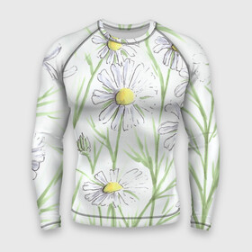 Мужской рашгард 3D с принтом Скетч Ромашки в Новосибирске,  |  | art | camomille | field | flowers | hand drawn | meadow | sketch | summer | живопись | лето | луг | нарисовано вручную | поле | полевые цветы | поляна | полянка | рисунок | ромашки | скетч | цветы