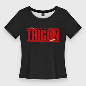 Женская футболка 3D Slim с принтом Триган гуманоидный тайфун в Новосибирске,  |  | trigun | vash the stampede | вэш ураган | гуманоидный тайфун | трига