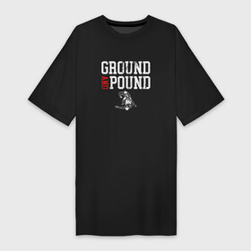 Платье-футболка хлопок с принтом Ground And Pound Добивание ММА в Новосибирске,  |  | gnp | ground and pound | mixed martial arts | mma | wrestling | единоборства | мма