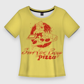 Женская футболка 3D Slim с принтом Stranger Things 4  Surfer boy pizza в Новосибирске,  |  | Тематика изображения на принте: stranger things | stranger things 4 | surfer boy pizza | загадочные события | очень странные дела