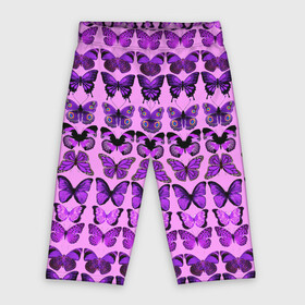 Велосипедки 3D с принтом Purple butterflies в Новосибирске,  |  | Тематика изображения на принте: background | beautiful | colorful | insect | pattern | wings | бабочки | красивый | красочные | крылья | насекомое | узор | фиолетовый | фон