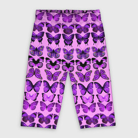 Велосипедки 3D с принтом Purple butterflies в Новосибирске,  |  | background | beautiful | colorful | insect | pattern | wings | бабочки | красивый | красочные | крылья | насекомое | узор | фиолетовый | фон