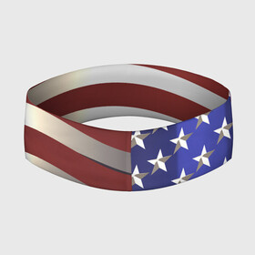 Повязка на голову 3D с принтом Американский флаг: блестящие звезды и полоски в Новосибирске,  |  | Тематика изображения на принте: америка | блестящий | звезды | красный | перламутровый | полоска | синий | сша | флаг