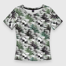 Женская футболка 3D Slim с принтом Абстрактный камуфляжный светлый в Новосибирске,  |  | abstract | camouflage | geometric | gray | green | khaki | light | military | protective | swamp | zigzag | абстрактный | болотный | военный | геометрический | защитный | зеленый | зигзаг | камуфляжный | маскировочный | светлый | серый | хаки