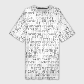 Платье-футболка 3D с принтом Паттерн футарк в Новосибирске,  |  | Тематика изображения на принте: patern | pattern | runes | древние знаки | знак рода | знаки | иероглифы | патерн | паттерн | руны | русь | символы | славяне | славянская символика | футарк