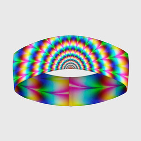 Повязка на голову 3D с принтом Радужная оптическая иллюзия в Новосибирске,  |  | 3d | 3д | illusion | optic | optical | rainbow | оптическая иллюзия | радуга | радужн | спираль