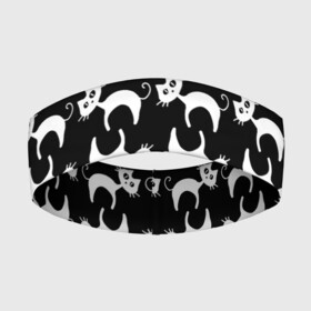 Повязка на голову 3D с принтом Крадущиеся Коты в Новосибирске,  |  | animals | beast | cat | cute | животные | звери | кот | котейка | котёнок | коты | котэ | кошка | кошки | милый | узор | чёрный