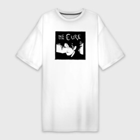 Платье-футболка хлопок с принтом The Cure Роберт Смит в Новосибирске,  |  | robert smith | the cure | альтернативный рок | готик рок | группа | зе куре | зе кюре | куре | кюре | новая волна | постпанк | роберт смит | рок | рок группа