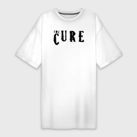 Платье-футболка хлопок с принтом The Cure лого в Новосибирске,  |  | robert smith | the cure | альтернативный рок | готик рок | группа | зе куре | зе кюре | куре | кюре | новая волна | постпанк | роберт смит | рок | рок группа