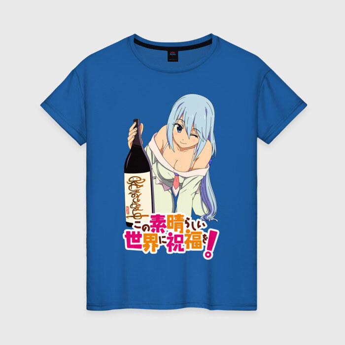 Женская футболка хлопок KonoSuba. Аква фото